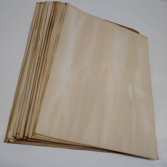 100 Coffee Dyed 8.5"x11" Papers, Hand Dyed Papers, Junk Journal Supply - Picture 4 of 4